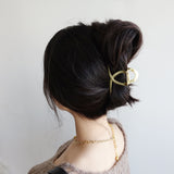 Metal Twist Curved Hair Claw Clip - Matte Gold