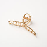 Metal Braided Twist Curved Hair Claw Clip - Gold