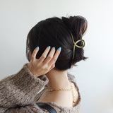 Metal Twist Curved Hair Claw Clip - Matte Gold