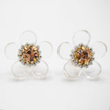 Casper Daisy Rhinestone Petal Flower Stud Earrings