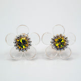 Casper Daisy Rhinestone Petal Flower Stud Earrings