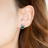 Diana Square Gem Stud Earrings