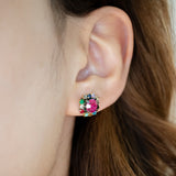 Diana Square Gem Stud Earrings