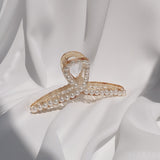 Pearl Twist Curved Hair Claw Clip - Champagne Pearl