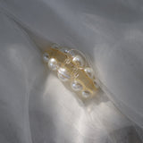 Pearl Large Curved Hair Claw Clip - Champagne Pearl