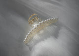 Pearl Curved Barret Hair Claw Clip - Champagne Pearl