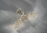 Pearl Twist Curved Hair Claw Clip - Champagne Pearl