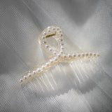 Pearl Twist Curved Hair Claw Clip - Champagne Pearl