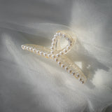 Pearl Twist Curved Hair Claw Clip - Champagne Pearl