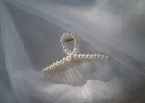 Pearl Twist Curved Hair Claw Clip - Champagne Pearl