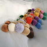 Pom Poms Fuzzy Curved Crescnet Hair Claw Clips - Warm Neutrals