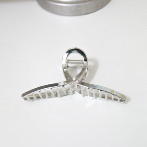 Metal Twist Curved Hair Claw Clip - Silver