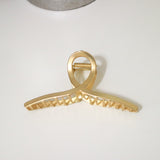 Metal Twist Curved Hair Claw Clip - Matte Gold