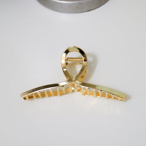 Metal Twist Curved Hair Claw Clip - Gold