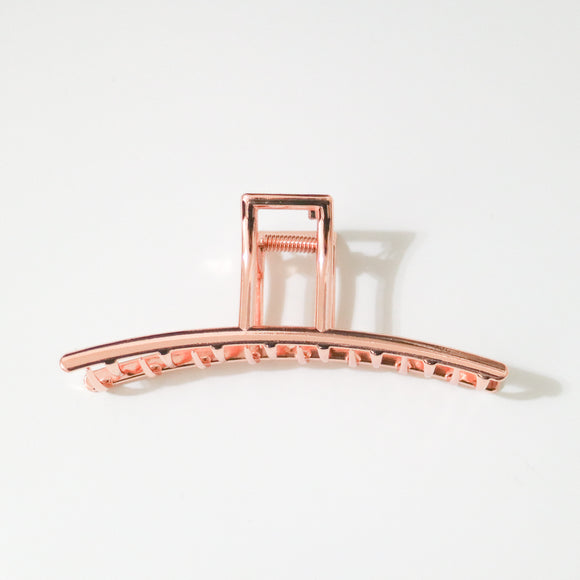 JUMBO Metal Curved Bar Hair Claw Clip - Rose Gold