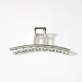 JUMBO Metal Curved Bar Hair Claw Clip - Silver