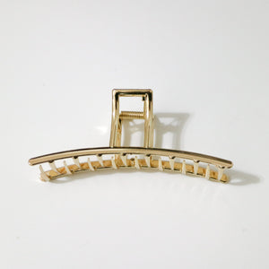 JUMBO Metal Curved Bar Hair Claw Clip - Gold