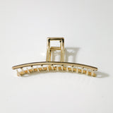 JUMBO Metal Curved Bar Hair Claw Clip - Gold