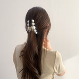 Pearl Large Curved Hair Claw Clip - Champagne Pearl