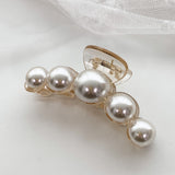 Pearl Large Curved Hair Claw Clip - Champagne Pearl