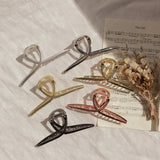 Metal Twist Curved Hair Claw Clip - Matte Gold