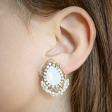 Sara Tear Drop Crystal Ampio Stud Earrings