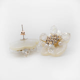 Winter Blossom Pearl Flower Stud Earrings