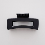 Block Open Rectangle Geometric Hollow Open Hair Claw Clip - Black